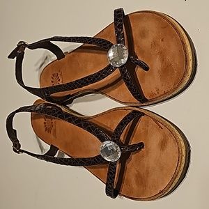 Yellow Box Sandals Brown Animal Print Size 8.5